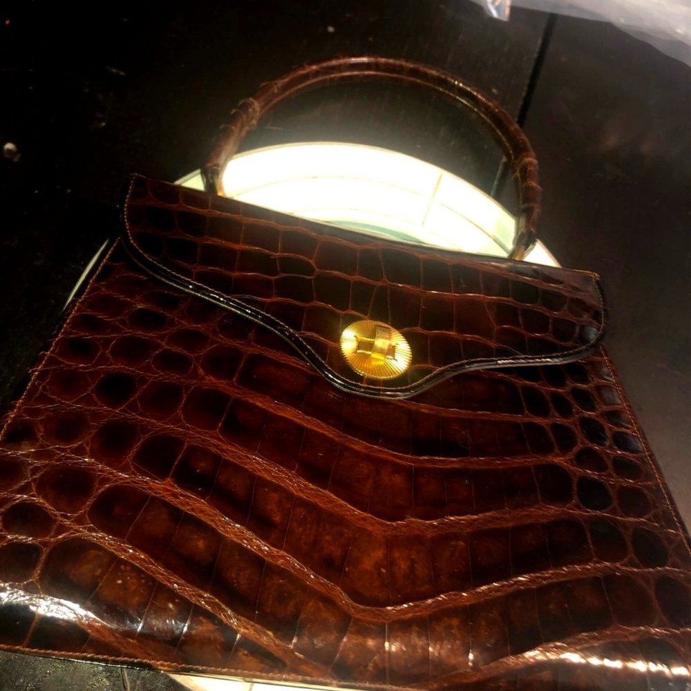 Vintage reptile bellstone purse from  1950's